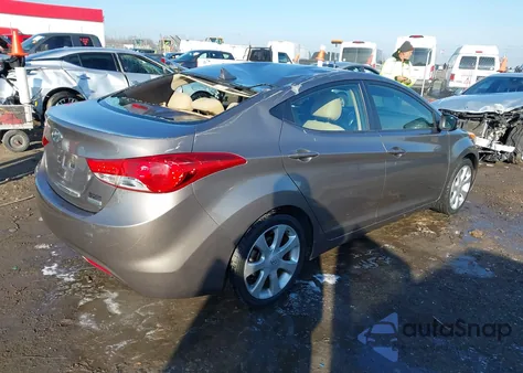2012 Hyundai Elantra Limited from USA, damaged, VIN 5NPDH4AE6CH100509